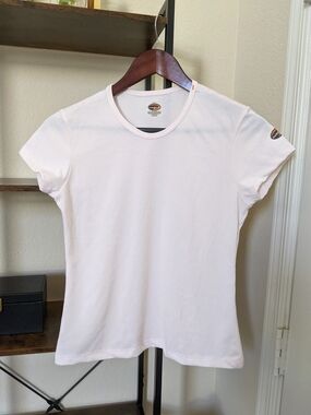 DuoFold Women's Pale Pink XS Cap Sleeve Crewneck Tee - Logo Sleeve